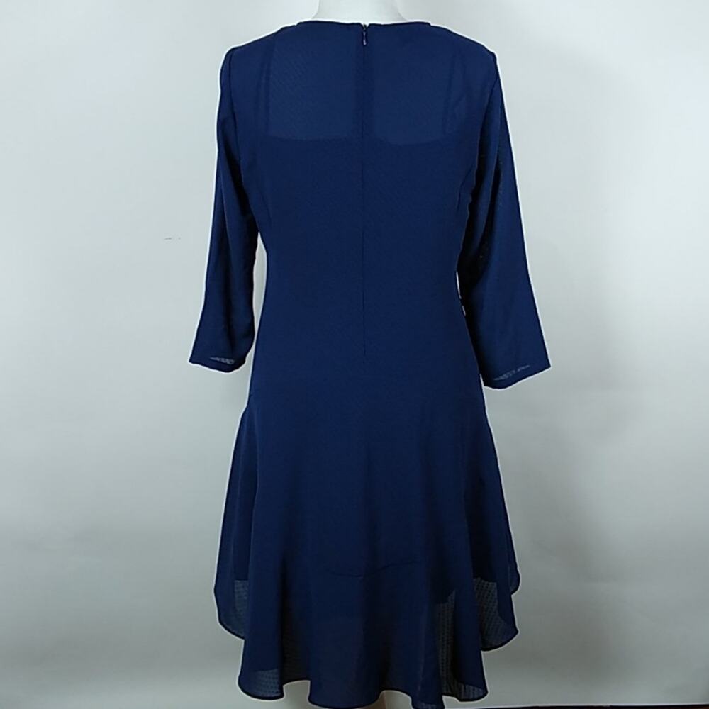 Donna Morgan 3/4 Sleeve Drop Waist Chiffon Dress 4P - Picture 6 of 11